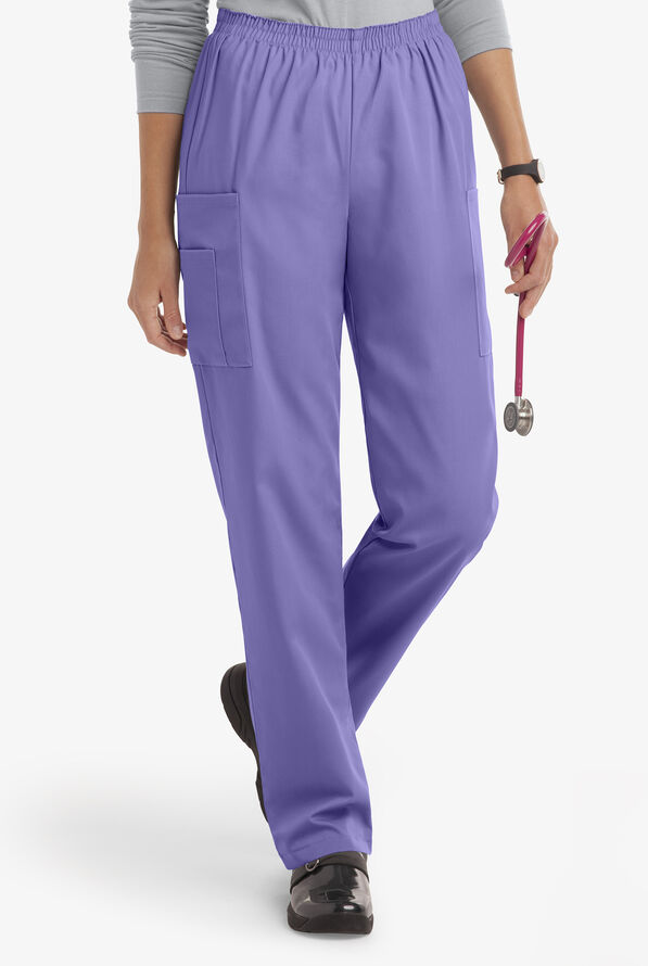 UA Best Buy Scrubs Women's 3-Pocket Elastic Waist Tapered Pants - Tall - Dark Lilac - 1