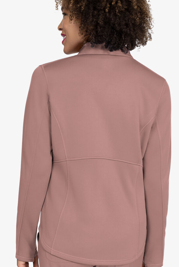 Zavate Ava Therese Megan Women's 2-Pocket Fleece Scrub Jacket - Mocha - 4