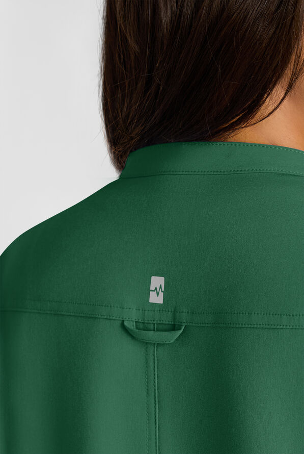 Easy STRETCH Bella Women's 1-Pocket Henley Scrub Top - Hunter - 5