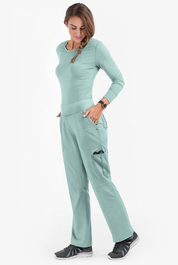 Pantal&oacute;n m&eacute;dico Healing Hands Purple Label Tori STRETCH estilo yoga con 5 bolsillos para mujer - Rain Water - 3