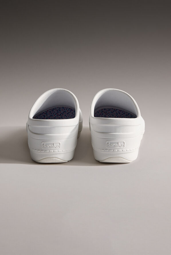 Dansko Women's Kaci SR White Backless Clogs - White - 4