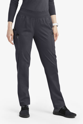 Pantalón médico Butter-Soft Originals de tiro medio estilo yoga con piernas entalladas y 5 bolsillos para mujer