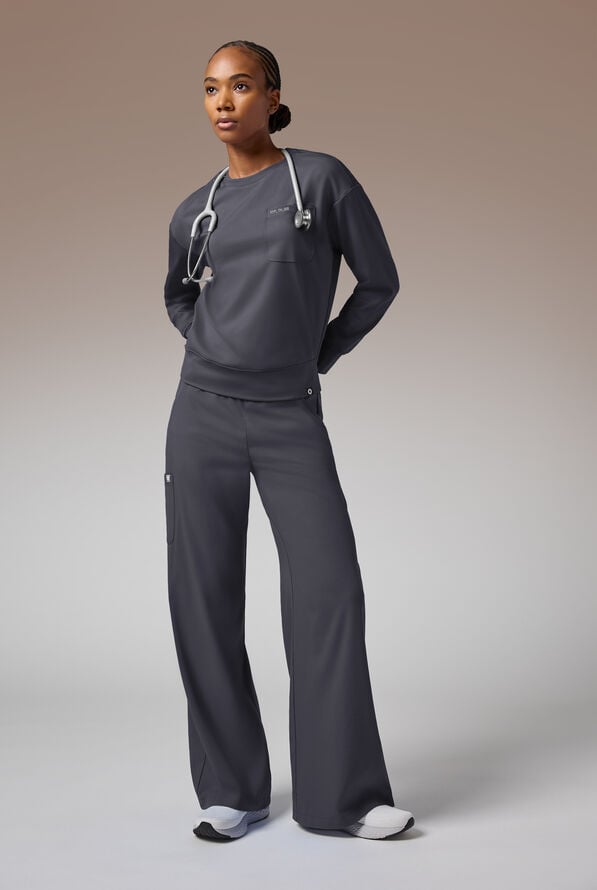Pantal&oacute;n m&eacute;dico Hypothesis Y-Band estilo yoga con piernas anchas y 6 bolsillos para mujer - Pewter - 2