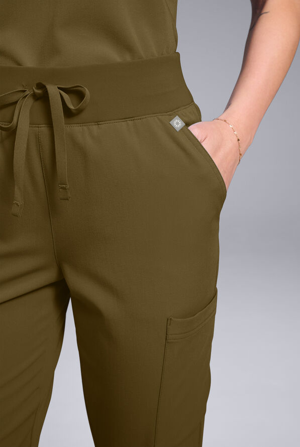 Hypothesis Women's Base 7-Pocket Straight Leg Cargo Scrub Pant - Tall - Dark Moss - 5