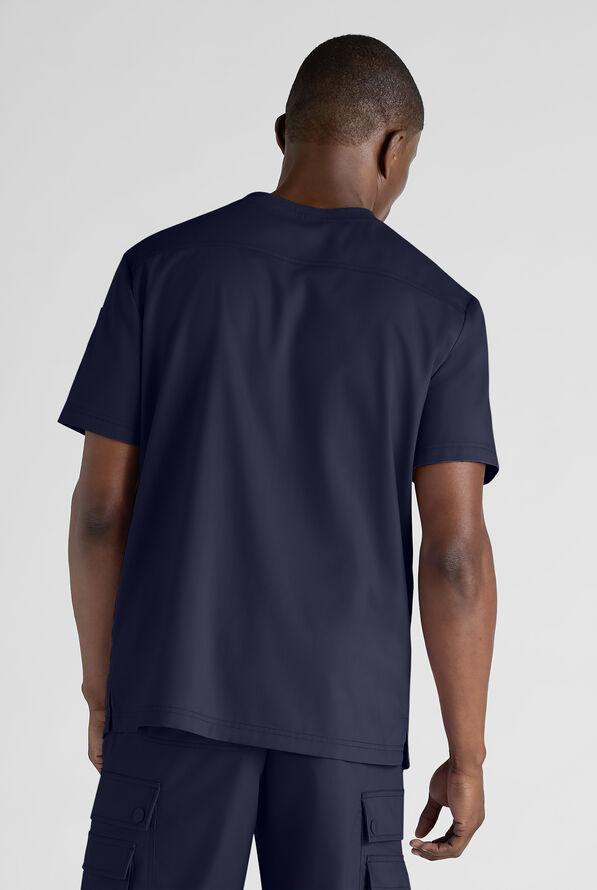 Advantage STRETCH Men's 3-Pocket Crew Neck Scrub Top - Navy - 7
