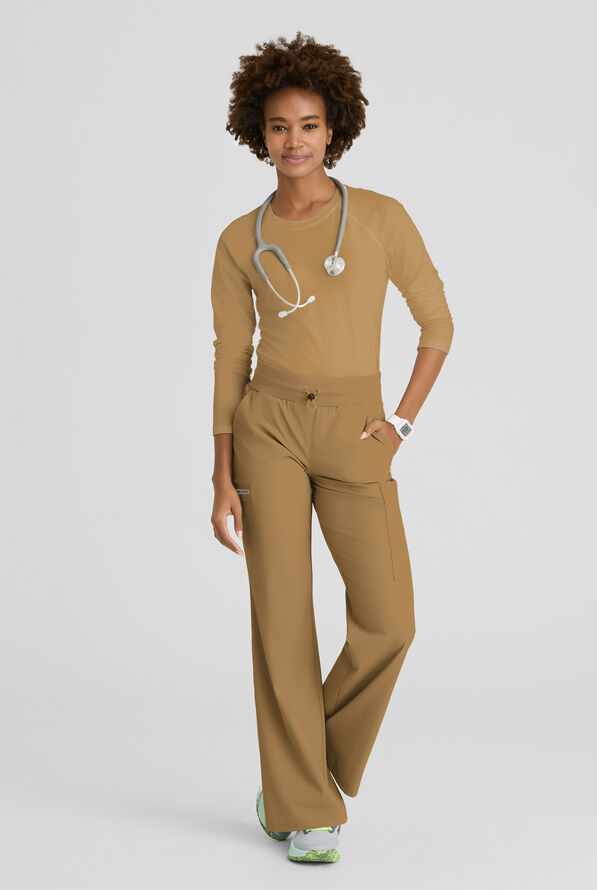 Skechers by Barco Ripstop Explore Women's 5-Pocket STRETCH Cargo Fit & Flare Scrub Pants - Duffle - 4