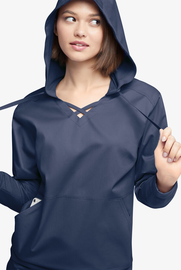 Sudadera m&eacute;dica UA Butter-soft STRETCH con capucha y 4 bolsillos para mujer - Navy - 4
