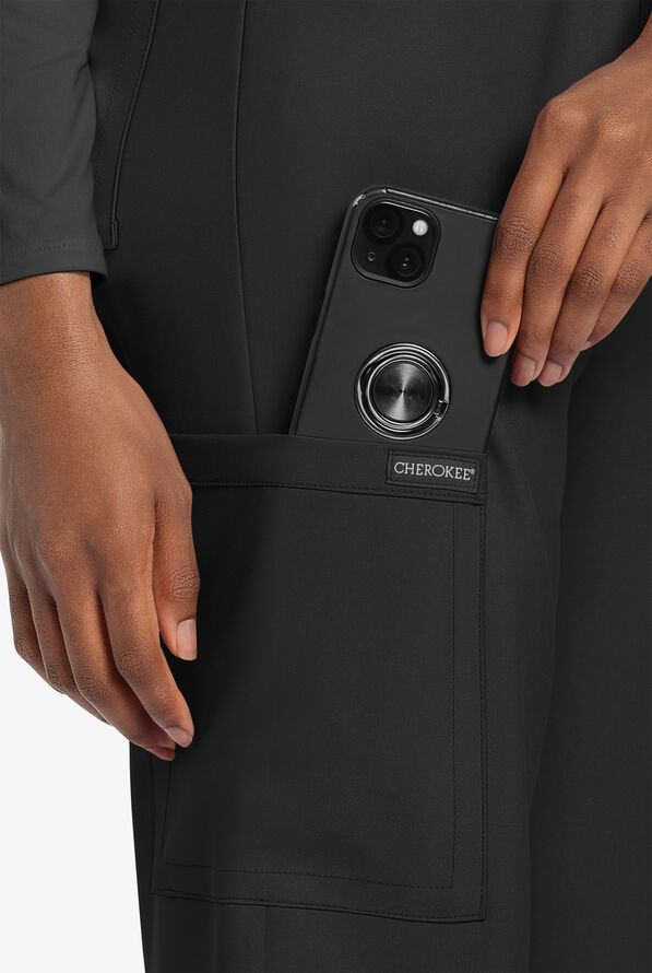 Cherokee Workwear Originals Ultra Unisex 3-Pocket Drawstring Straight Leg Scrub Pants - Black - 3