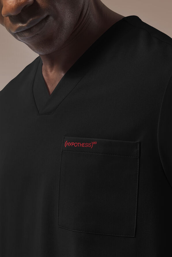 Camisa médica Hypothesis (RED) Omni V con cuello en V y 1 bolsillo para hombre - Jet Black - 2