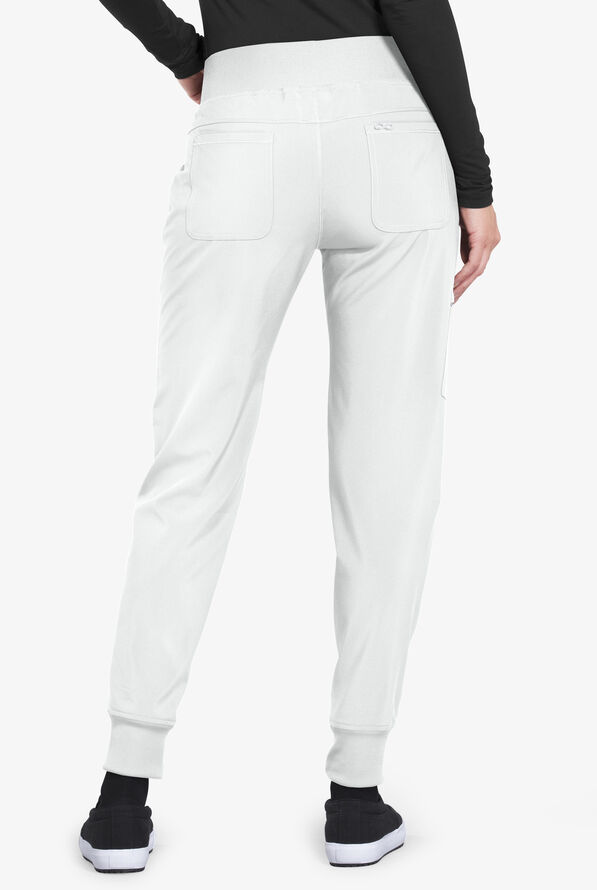 Infinity Women's 5-Pocket STRETCH Tapered Jogger Cargo Scrub Pants - White - 2