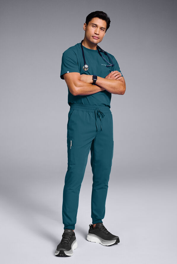 Pantalón médico Hypothesis S-R Shift Ready estilo jogger con 8 bolsillos para hombre - Caribbean Blue - 2