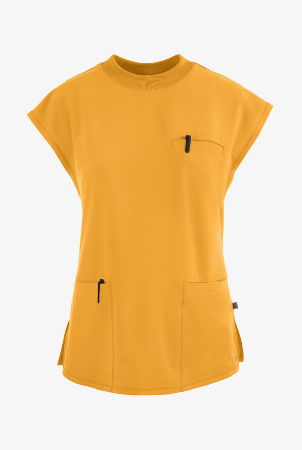 Blusa m&eacute;dica Cherokee Infinity STRETCH con mangas dolm&aacute;n y 4 bolsillos para mujer - Gold Rush - 1