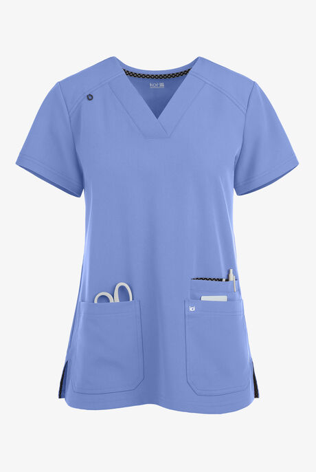 koi Next Gen Hustle and Heart Women's 3-Pocket STRETCH V-Neck Scrub Top