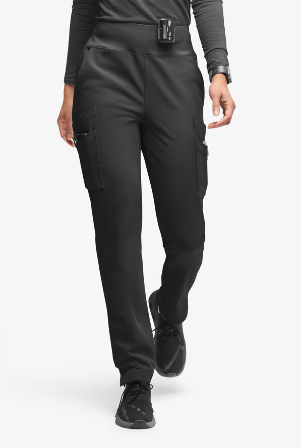 Movement by Butter-Soft Carina Women’s 7-Pocket Skinny Yoga Inspired  Scrub Pant - Black - 1