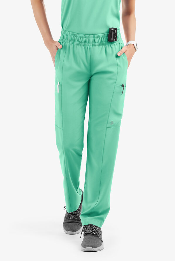 Pantal&oacute;n m&eacute;dico Easy STRETCH Nala Petite con piernas rectas y 5 bolsillos para mujer - Jade Mint - 1