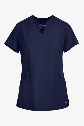 Blusa m&eacute;dica Grey's Anatomy by Barco Evolve STRETCH Sky con cuello con muesca y 2 bolsillos para mujer