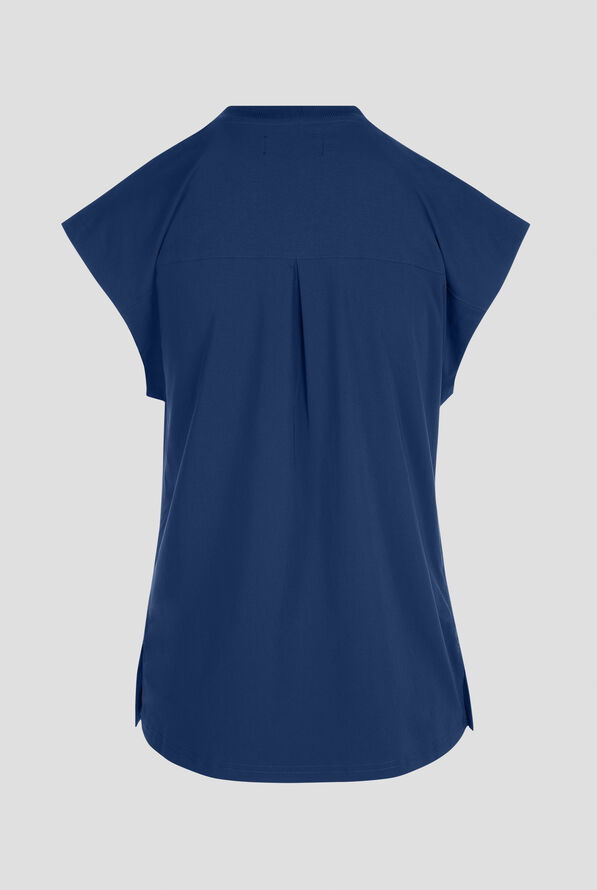 koi Basics Kenley Women's STRETCH Crew Neck Dolman Sleeve Scrub Top - Navy - 2