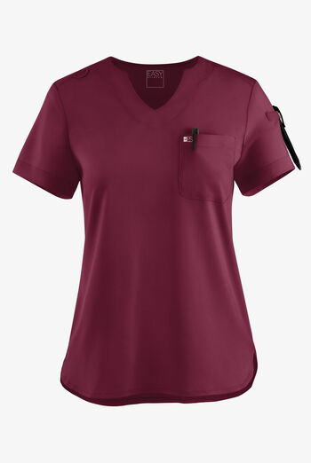 Easy STRETCH Nikki Women's 1-Pocket Scallop Neck Tuck-In Scrub Top