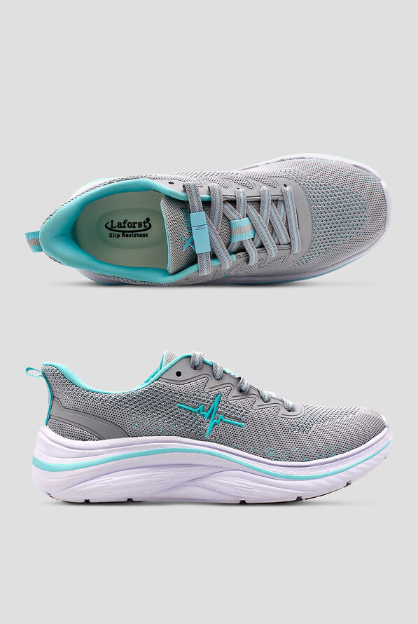 LaForst Women's Extreme Comfort Slip-Resistant Gliders Heartbeat Grey/Mint Bungee Athletic Shoes - null - 1