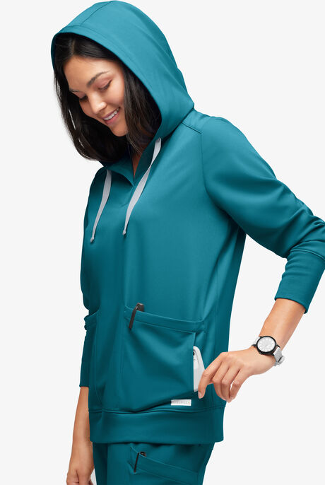 Sudadera médica con capucha ReSurge Jasper con mangas largas y 4 bolsillos para mujer