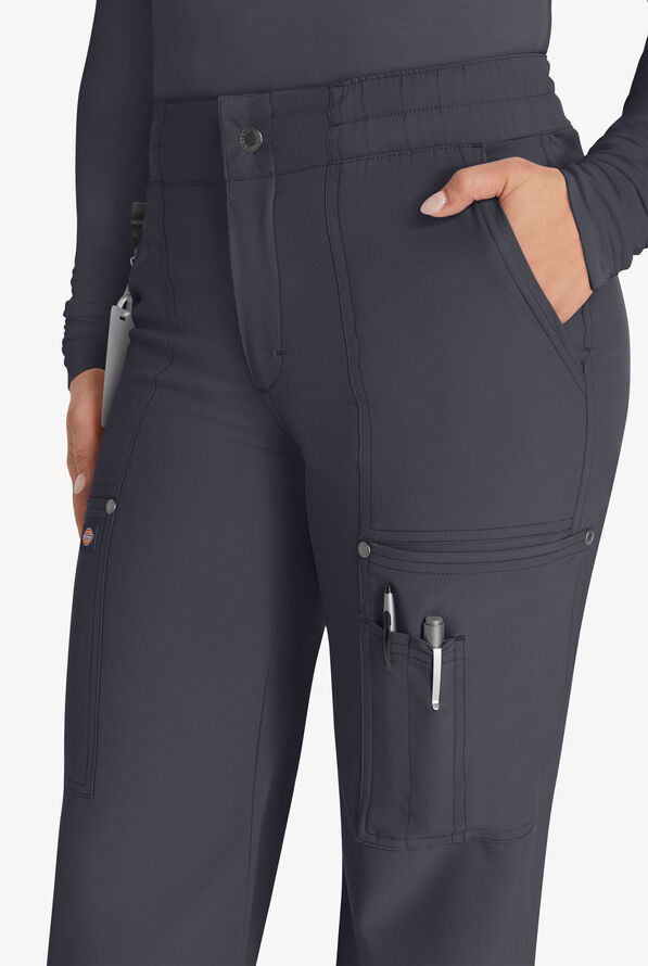 Dickies EDS NXT Women's 5-Pocket Straight Leg Cargo Scrub Pants - Pewter - 2