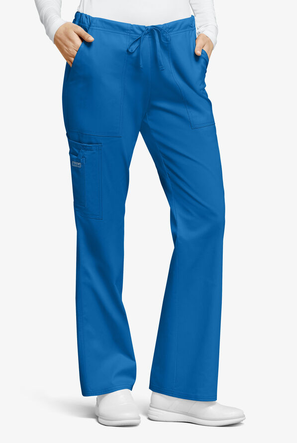 Cherokee Workwear Core STRETCH Women's 4-Pocket Cargo Scrub Pants - Petite - Royal - 1