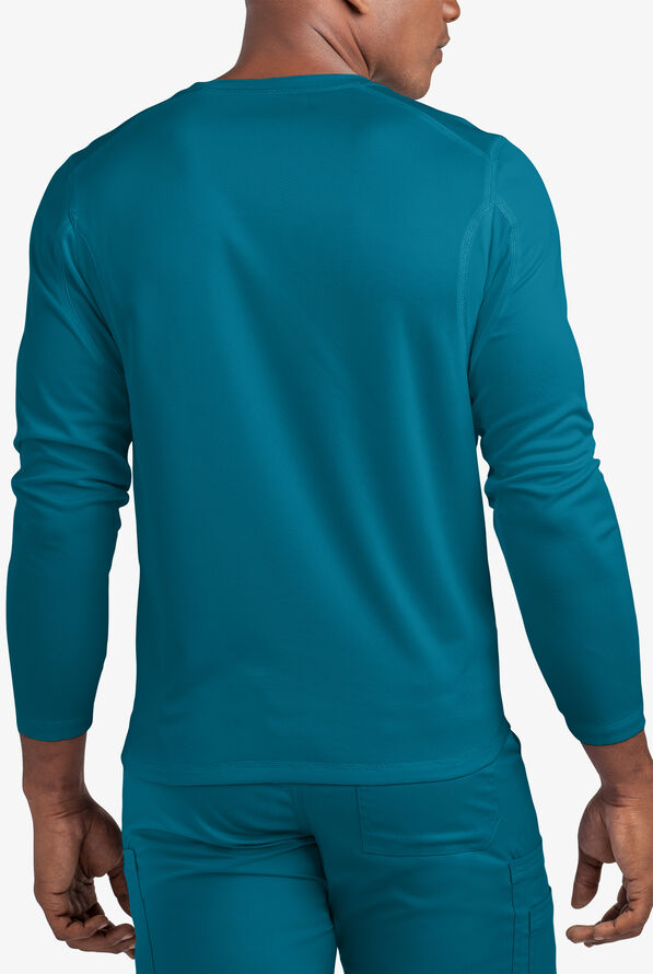 Advantage STRETCH Men's Long Sleeve Crew Neck Underscrub - Caribbean Blue - 3