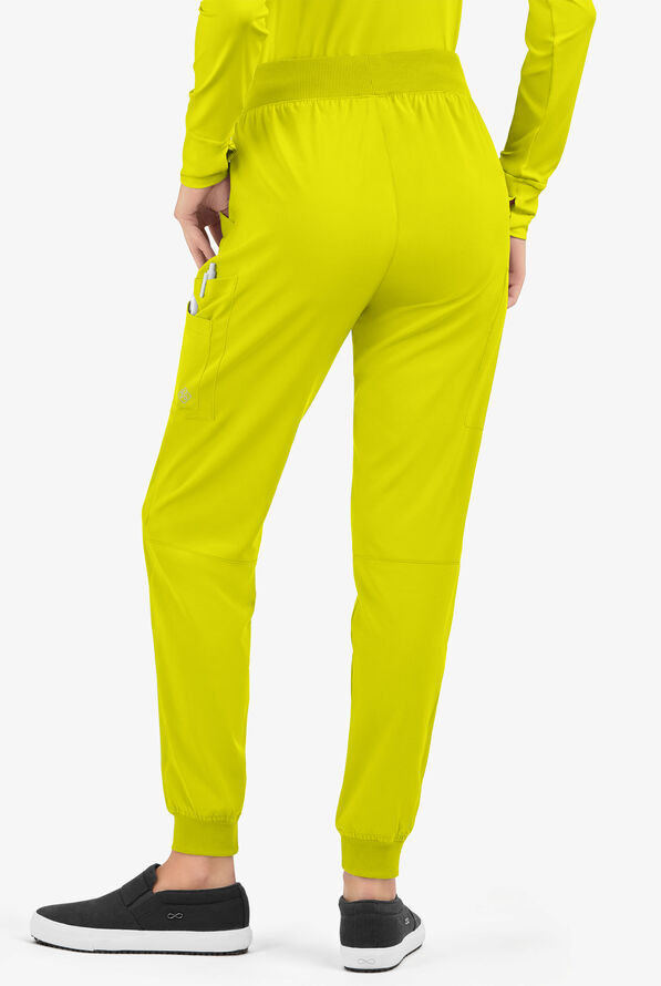 Easy STRETCH Mila Women's 7-Pocket Jogger Scrub Pants - Tall - Cyber Lime - 3
