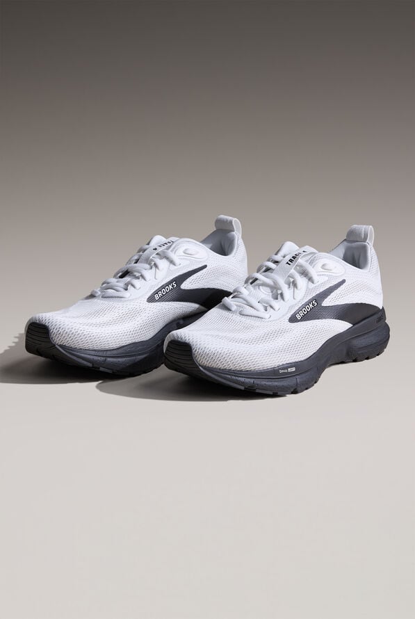 Zapatillas deportivas de enfermería Brooks Trace 4 Bright White/Oyster/Black con cordones para hombre - null - 3