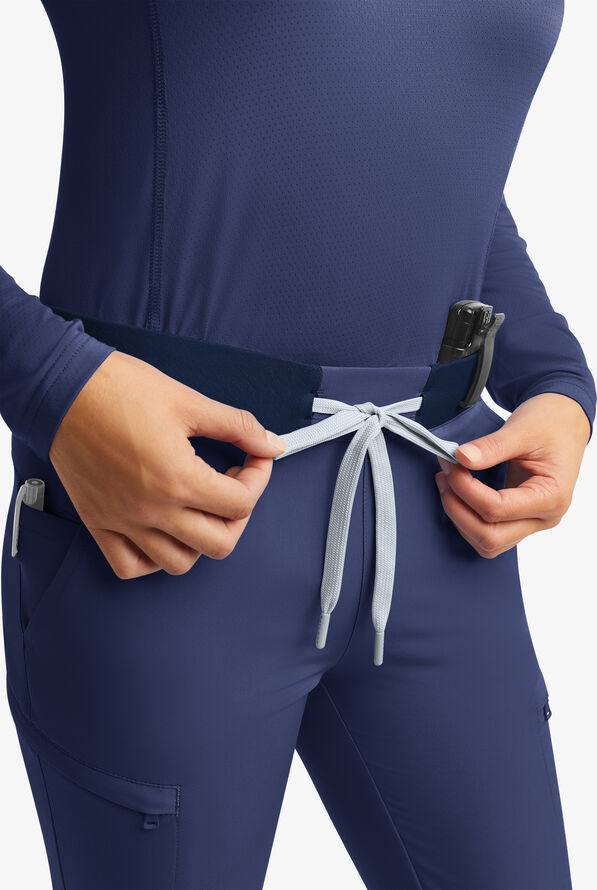 Butter-Soft Women's 7-Pocket Skinny Leg Scrub Pants **Slightly IRREGULAR** - Navy - 3