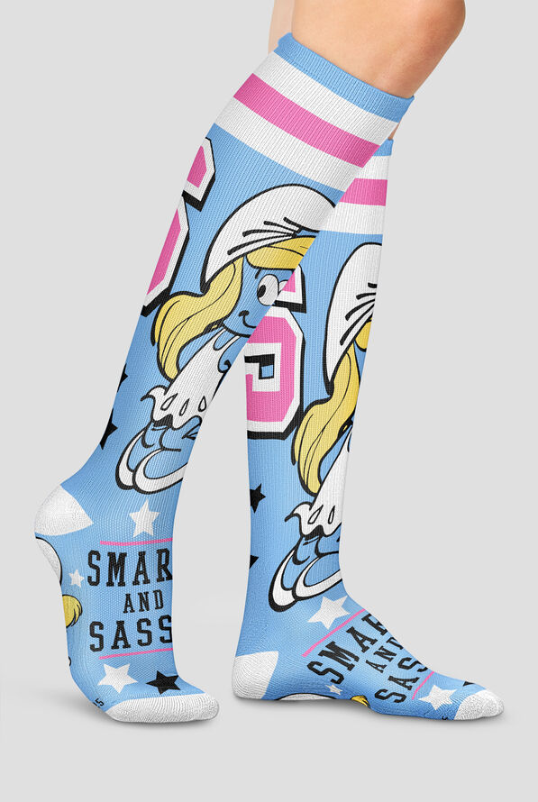 Calcetines de compresión Tooniforms Smurfs Smart & Sassy para mujer - 10-15 mmHG - null - 2