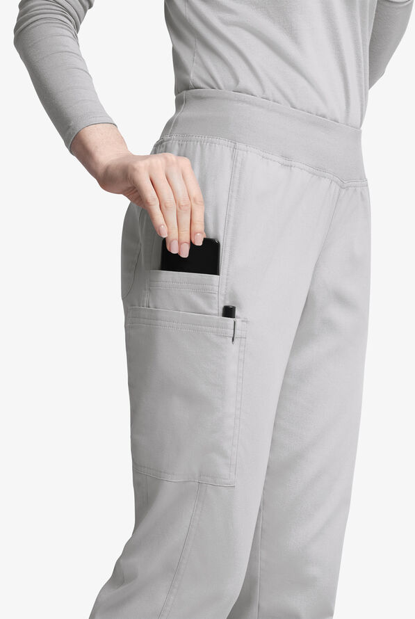 Pantalón médico Butter-Soft Originals de tiro medio estilo yoga con piernas entalladas y 5 bolsillos para mujer - Silver - 2