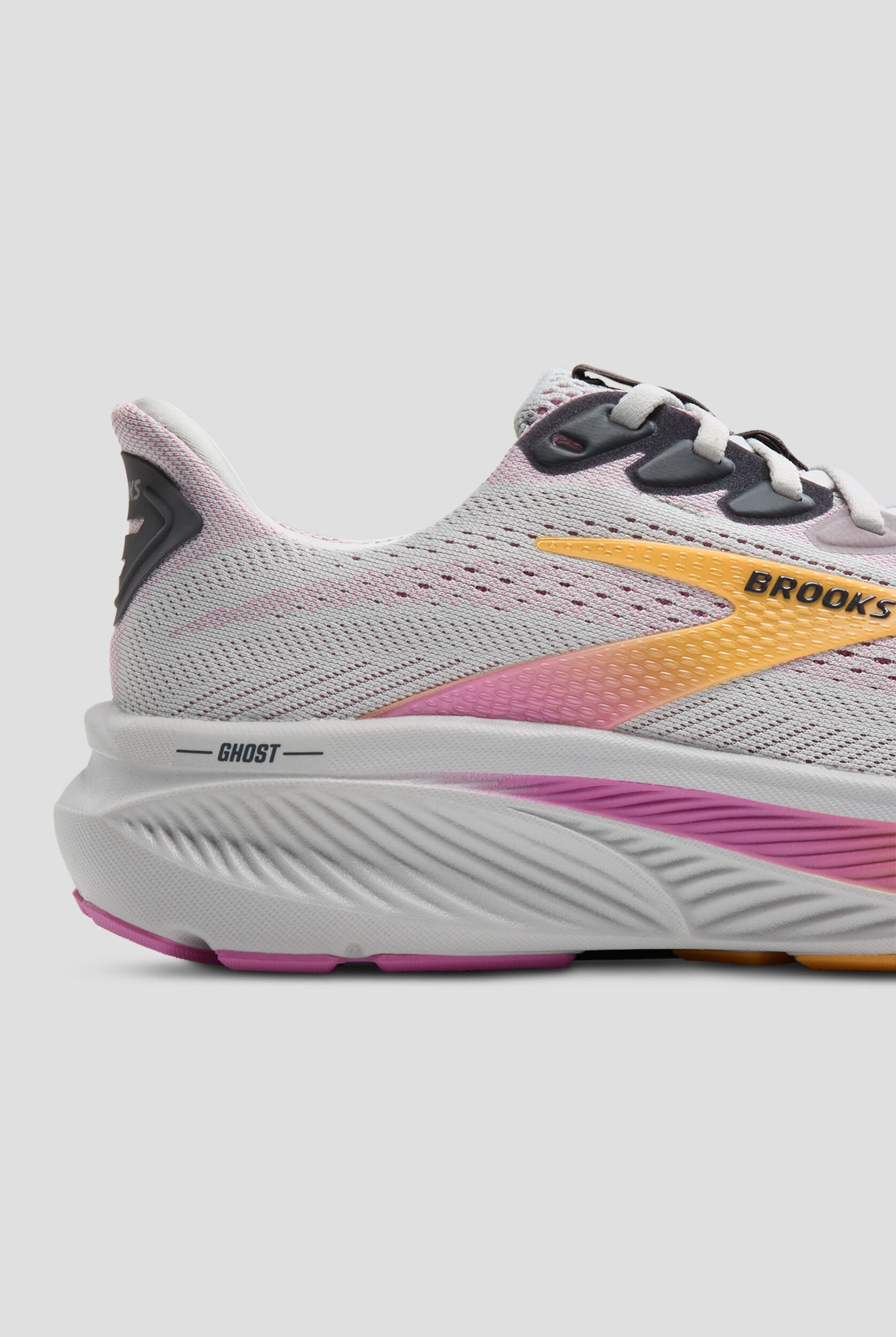 Brooks Women's Ghost 17 Oyster/Apricot/Pink Athletic Lace Up Shoes