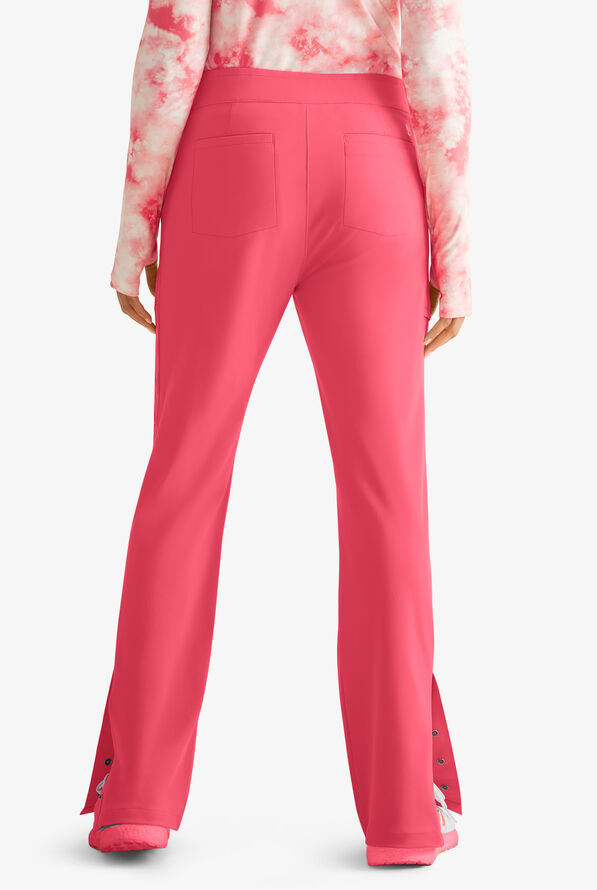 Pantalón médico Healing Hands Kori Texture Knit STRETCH con botones a presión y 6 bolsillos para mujer de edición limitada - French Pink - 4