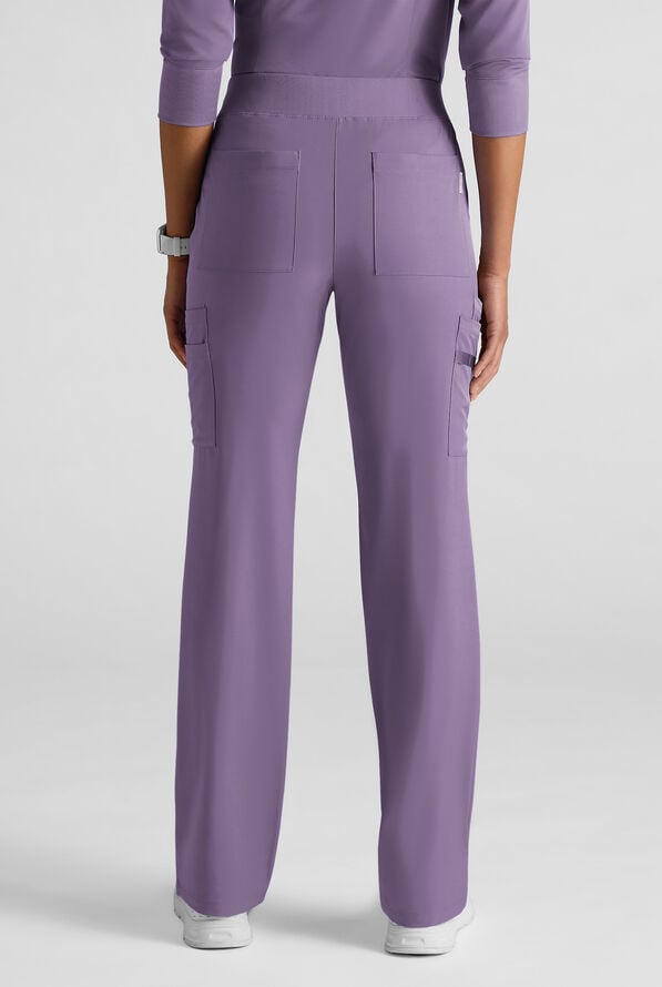 WhisperLite YARA Women's 10-Pocket STRETCH Cargo Straight Leg Scrub Pants - Purple Dusk - 2