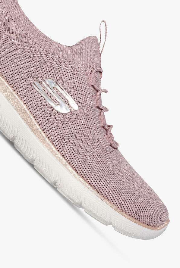 Skechers Sport SUMMITS PIXI DUST Rose Gold Knit Bungee Athletic