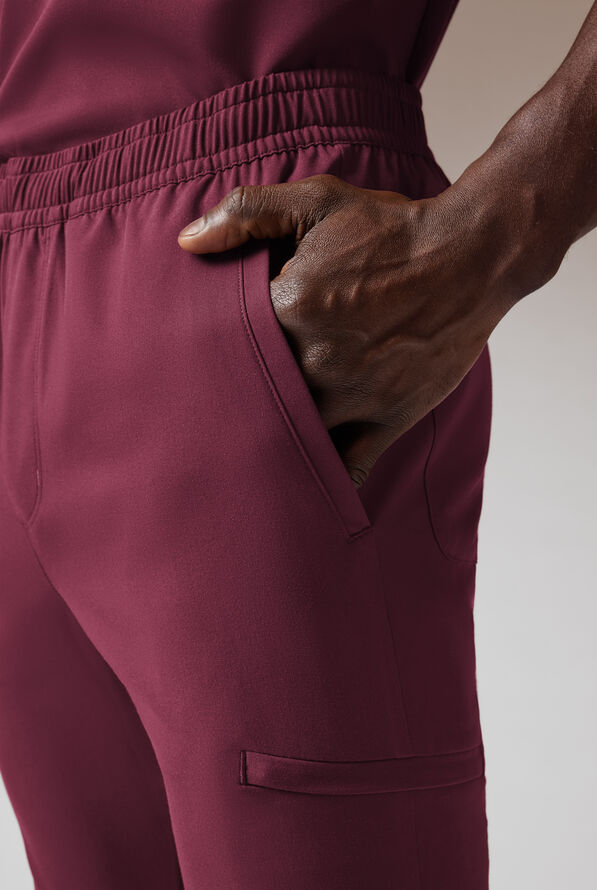 Pantalón médico Hypothesis S-A Shift Adaptive con piernas pitillo y 6 bolsillos para hombre - Wine - 5