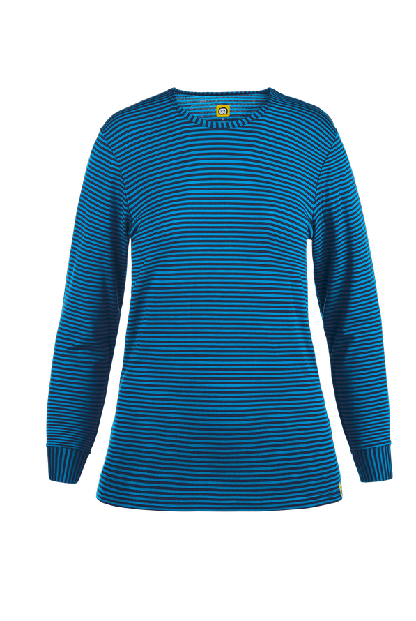 WonderWink Navy/Malibu Blue Women's STRETCH Long Sleeve Striped Knit Underscrub - null - 1