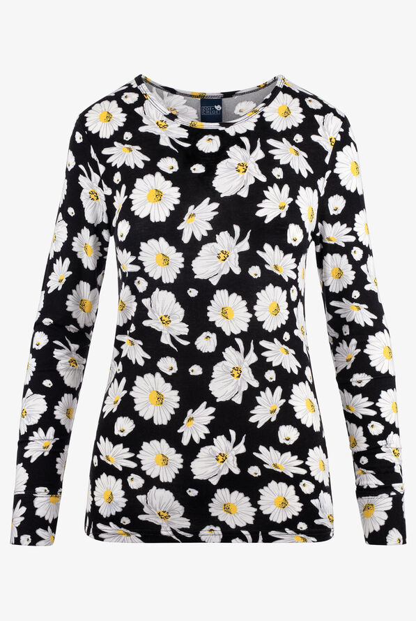 Zoe & Chloe Daisy Crazy Women's STRETCH Long Sleeve Knit Underscrub - null - 1