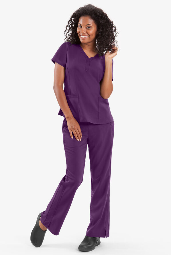 Healing Hands Purple Label Jane Women's 2-Pocket STRETCH Scrub Top - Eggplant - 2