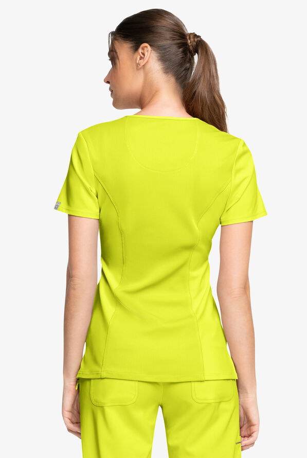 Infinity Women's 3-Pocket STRETCH Round Neck Scrub Top - Lime Time - 4