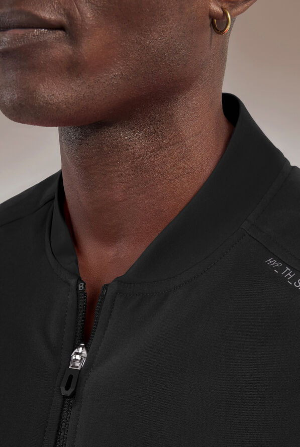 Hypothesis Omni Men's 3-Pocket Zip Front Scrub Jacket - Jet Black - 6