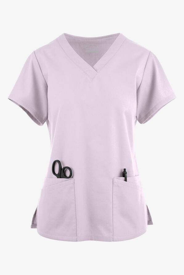 Blusa médica Butter-Soft Originals con cuello en V y 6 bolsillos para mujer - Orchid Petal - 1