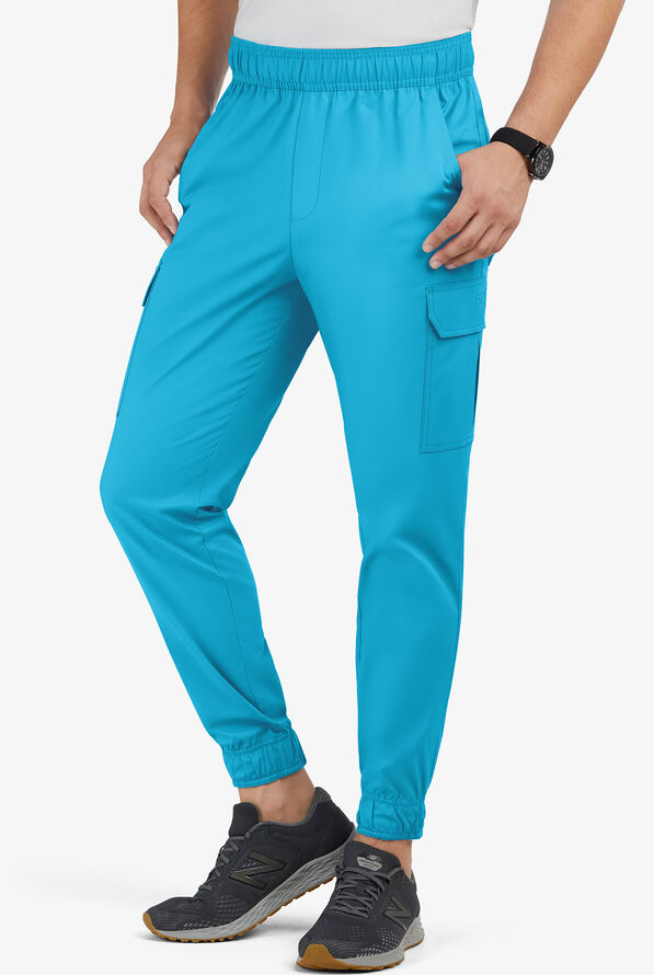 Pantalón médico UA Butter-Soft STRETCH estilo cargo jogger con 7 bolsillos para hombre - Turquoise - 1