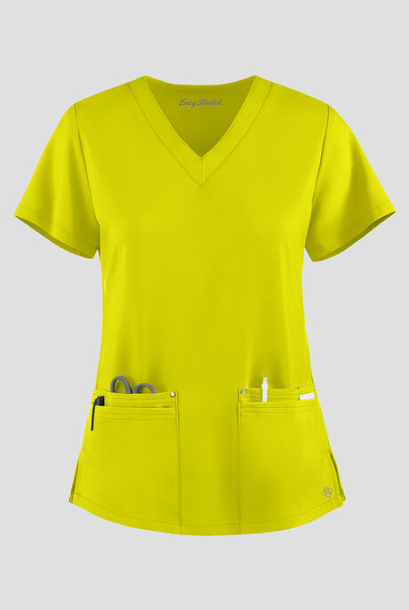 Easy STRETCH Lina Mitered Women's 4-Pocket V-Neck Scrub Top