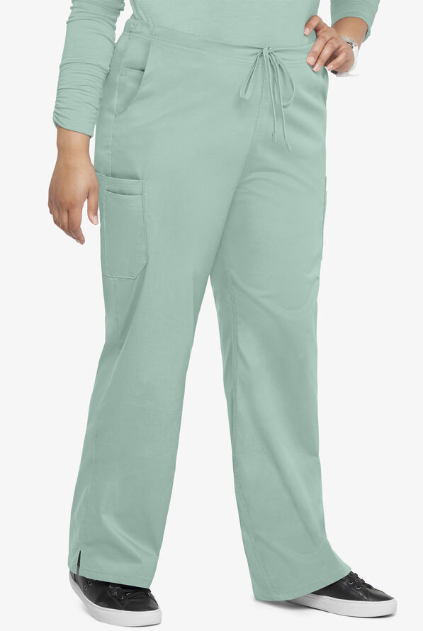 Pantal&oacute;n m&eacute;dico UA Butter-Soft STRETCH petite con cord&oacute;n ajustable y 9 bolsillos para mujer - Eucalyptus Leaf - 3