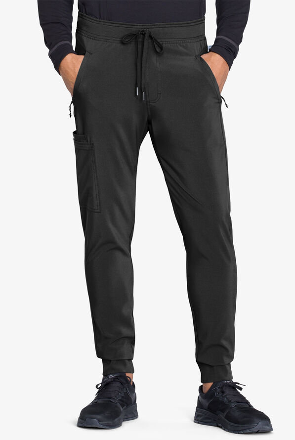 Pantalón médico Cherokee Infinity estilo cargo jogger con 5 bolsillos para hombre - Black - 1
