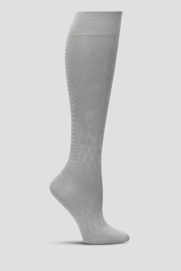 Nurse Mates Bamboo Diamond Textured Women's 12-14 mmHg Light Compression Socks - Grey - 1