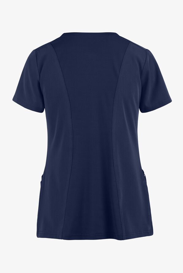 WonderWink Aero Women's 4-Pocket STRETCH Flex Back V-Neck Scrub Top - Navy - 2