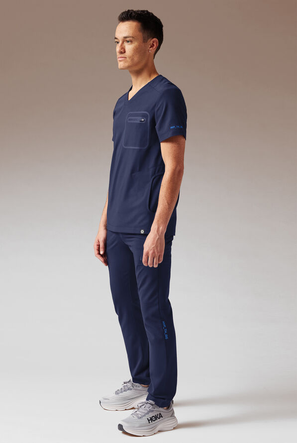 Hypothesis System 3 Men's 3-Pocket V-Neck Scrub Top - Navy - 2